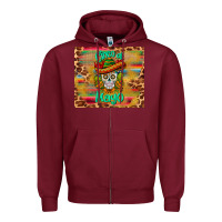 Burgundy cinco de mayo sombrero skull Zipper Hoodie - BarkalooDesign