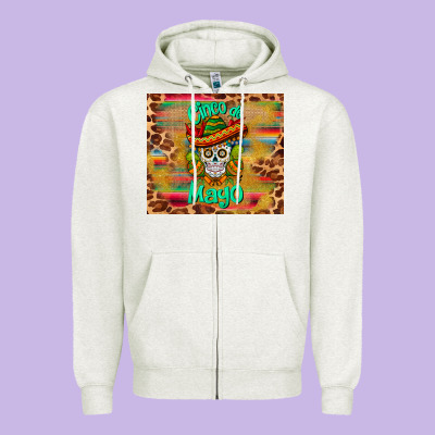 Cinco De Mayo Sombrero Skull Zipper Hoodie Designed By Barkaloodesign