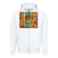 White cinco de mayo sombrero skull Zipper Hoodie - BarkalooDesign