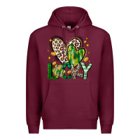 Burgundy Lucky Saint Patricks Day Premium Hoodie - CowhideDigitalArt