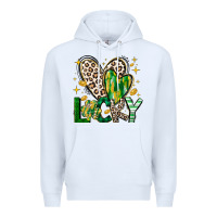 White Lucky Saint Patricks Day Premium Hoodie - CowhideDigitalArt