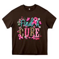 Chocolate Brown find a cure Heavy Core Tee - NancyCooperArtShop