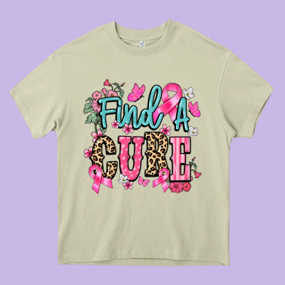 Find A Cure Heavy Core Tee Designed By Nancycooperartshop