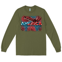 Army Green America america america america 4th of july Long Sleeve Tee - FaDigitalArtStudio