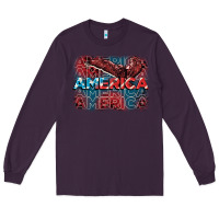 Plum America america america america 4th of july Long Sleeve Tee - FaDigitalArtStudio