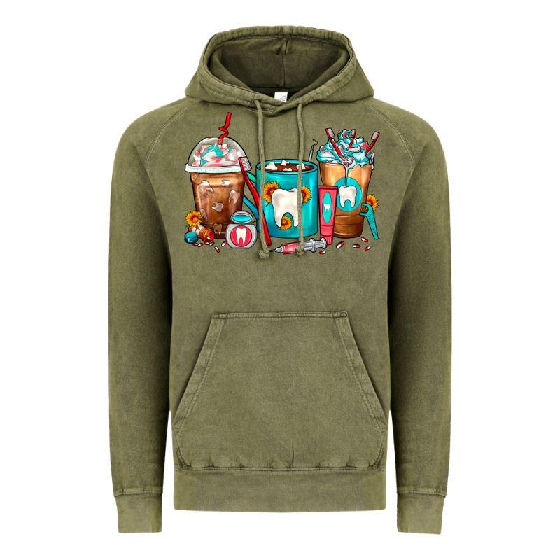Dentist Coffee Cups Vintage Hoodie by FaDigitalArtStudio | Teevron