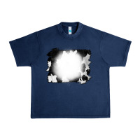 Navy Cowhide Bleached Urban Heavy Tee - CowCowDesign
