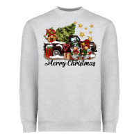 Merry Christmas Gnomes Truck Heavyweight Sweatshirt | Teevron