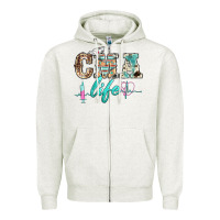 Oatmeal Heather western nurse cma life Zipper Hoodie - BarkalooDesign