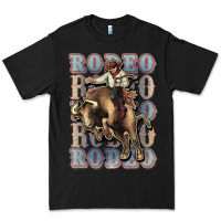 Black Rodeo Cowboy bull western Premium Tee - HowdyJamesFarm