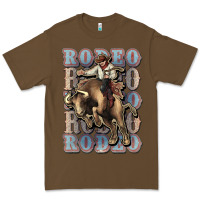 Cacao Rodeo Cowboy bull western Premium Tee - HowdyJamesFarm