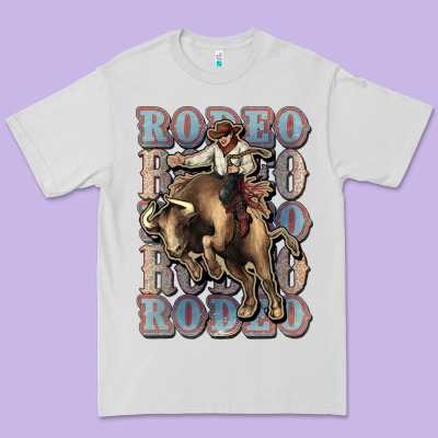 Rodeo Cowboy Bull Western Premium Tee Designed By Howdyjamesfarm