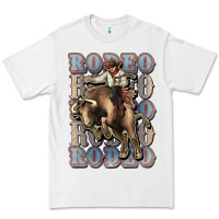 White Rodeo Cowboy bull western Premium Tee - HowdyJamesFarm