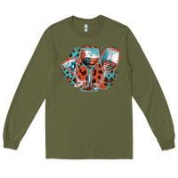 Army Green American wines Long Sleeve Tee - FaDigitalArtStudio