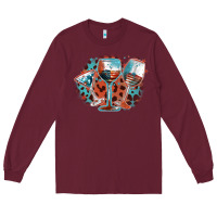 Burgundy American wines Long Sleeve Tee - FaDigitalArtStudio