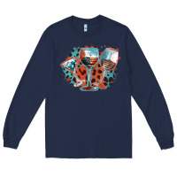 Navy American wines Long Sleeve Tee - FaDigitalArtStudio