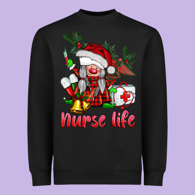 Christmas Nurse Life Gnome Heavyweight Sweatshirt Designed By Barkaloodesign