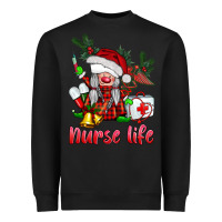 Black christmas nurse life gnome Heavyweight Sweatshirt - BarkalooDesign