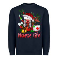 Navy christmas nurse life gnome Heavyweight Sweatshirt - BarkalooDesign