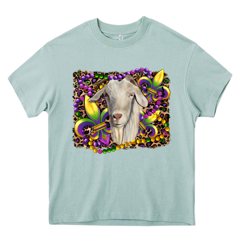 Mardi Gras Goat Fleur De Lis Heavy Core Tee by RanaPortraitStore | Teevron