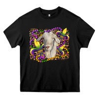 Black mardi gras goat fleur de lis Heavy Core Tee - RanaPortraitStore
