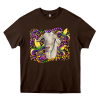Chocolate Brown mardi gras goat fleur de lis Heavy Core Tee - RanaPortraitStore
