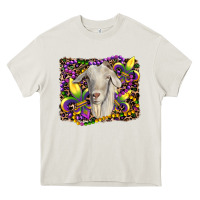 Cream mardi gras goat fleur de lis Heavy Core Tee - RanaPortraitStore