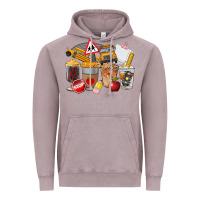 Vintage Zinc School Bus Coffee Cups Vintage Hoodie - FaDigitalArtStudio