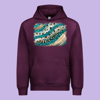Turquoise Glitter Background Urban Hoodie Designed By Jahusdesignshop
