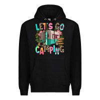 Black let's go camping Premium Hoodie - RanaPortraitStore