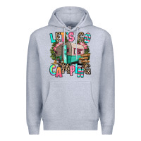Heather Grey let's go camping Premium Hoodie - RanaPortraitStore