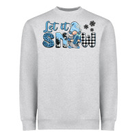 Heather Grey let it snow gnome Heavyweight Sweatshirt - BarkalooDesign