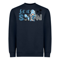 Navy let it snow gnome Heavyweight Sweatshirt - BarkalooDesign