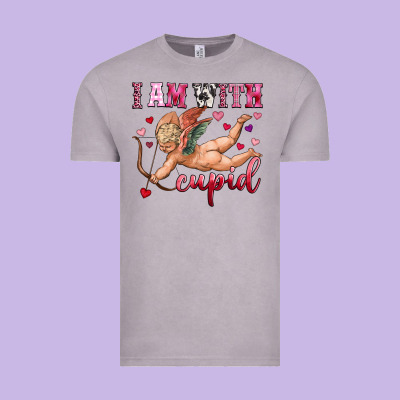 I Am With Cupid Vintage Tee Designed By Oliviacreatesart