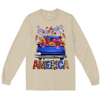 Mushroom Western Fourth Of July America Truck Long Sleeve Tee - FaDigitalArtStudio