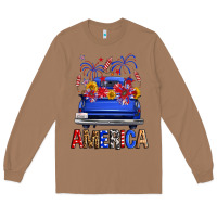 Toasted Coconut Western Fourth Of July America Truck Long Sleeve Tee - FaDigitalArtStudio