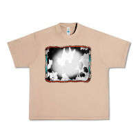 Burro Cowhide Background with Bleach Serape Frame Urban Heavy Tee - CowCowDesign