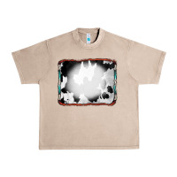 French Oak Cowhide Background with Bleach Serape Frame Urban Heavy Tee - CowCowDesign