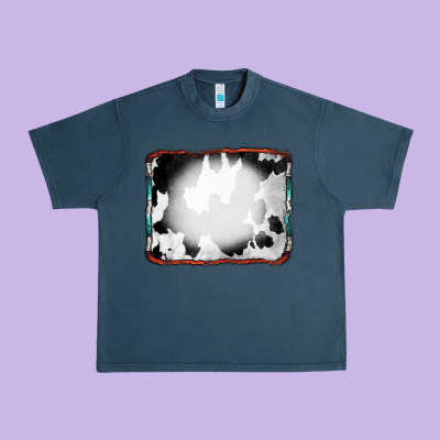 Cowhide Background With Bleach Serape Frame Urban Heavy Tee Designed By Cowcowdesign