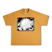 Peanut Butter Cowhide Background with Bleach Serape Frame Urban Heavy Tee - CowCowDesign