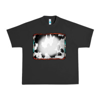 Pigment Black Cowhide Background with Bleach Serape Frame Urban Heavy Tee - CowCowDesign