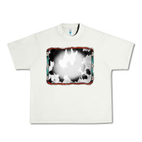 Pistachio Cowhide Background with Bleach Serape Frame Urban Heavy Tee - CowCowDesign