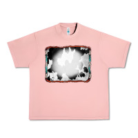 Salmon Cowhide Background with Bleach Serape Frame Urban Heavy Tee - CowCowDesign