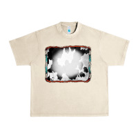 Sandshell Cowhide Background with Bleach Serape Frame Urban Heavy Tee - CowCowDesign