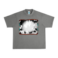 Tornado Cowhide Background with Bleach Serape Frame Urban Heavy Tee - CowCowDesign