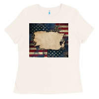 Bone American flag add your text Ladies Tee - CowGirlArtShop