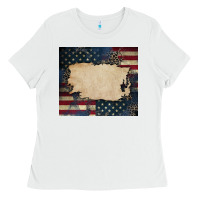 White American flag add your text Ladies Tee - CowGirlArtShop