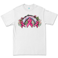 White Cancer ribbon rainbow Cancer Awareness Premium Tee - HowdyJamesFarm