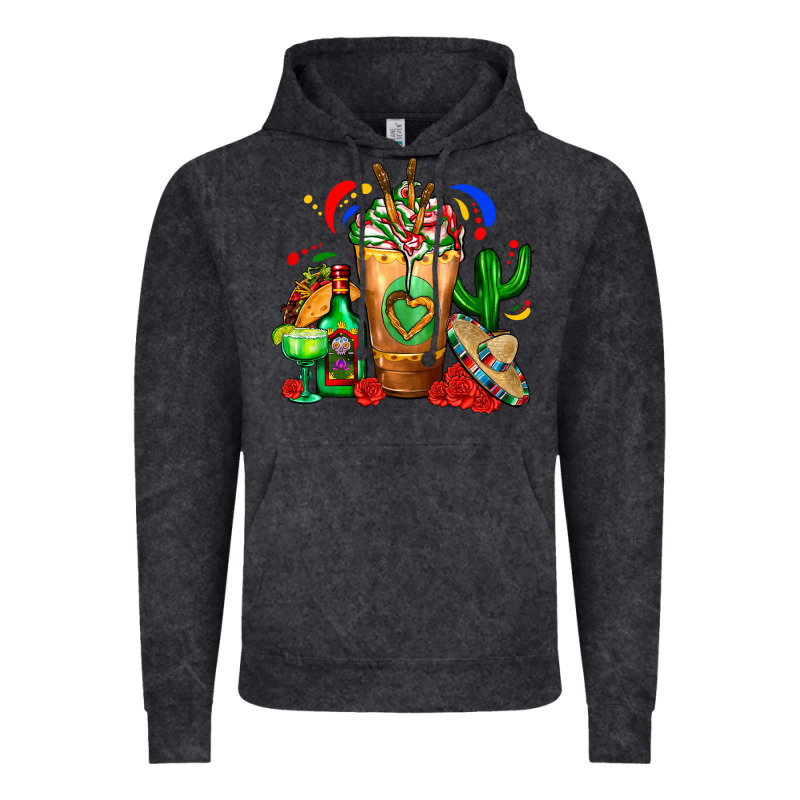 Mexican Cold Drink With Cactus Sombrero And Tequil Vintage Hoodie by FaDigitalArtStudio | Teevron