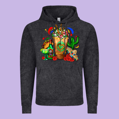 Mexican Cold Drink With Cactus Sombrero And Tequil Vintage Hoodie Designed By Fadigitalartstudio